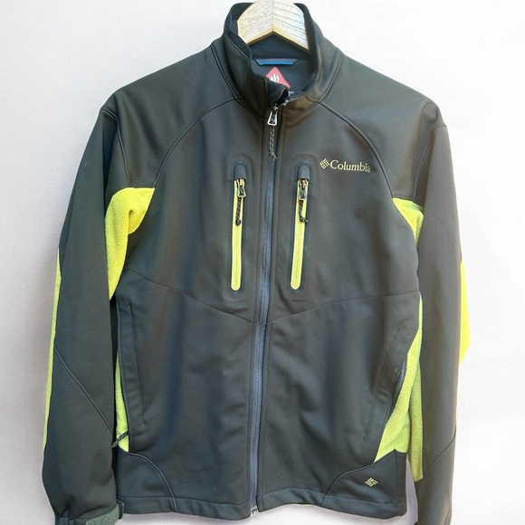 Men's Columbia Omni-Wind Block/Omni-Heat Size Small - Grey/Lime Green - Picture 6 of 7